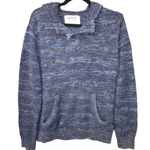 Men's Urban Pipeline Hoodie Henley kintted Sweater Size Large Black Blue…